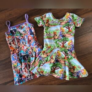 Bundle Of 2 Disney Themed Dresses By JAB Creations Clothing, Sz 5T